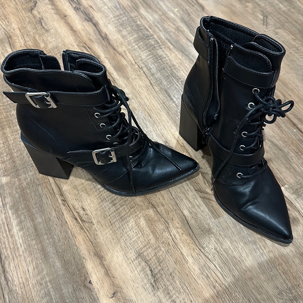 Revolve booties with heel